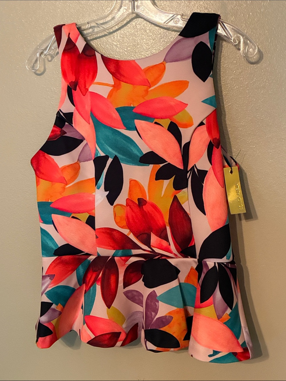 NWT Alexia Admor Sleeveless Peplum Top Size M Scuba
